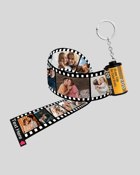 Personalized Camera Film Roll Keychain with Pictures Custom Film Roll Keychain